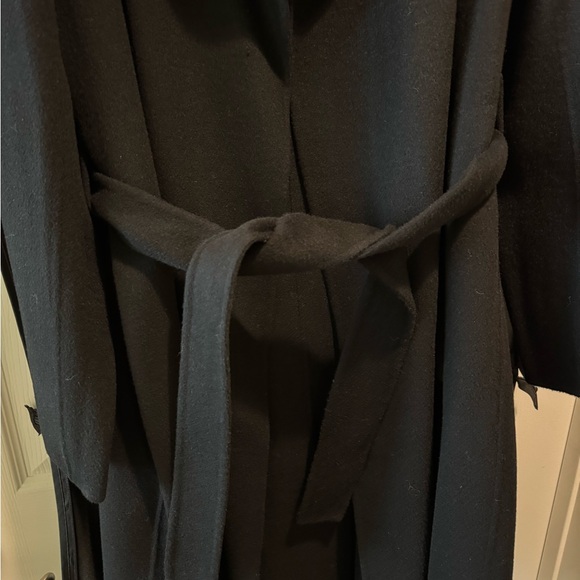 NWT Theory wool/cashmere belted coat with vegan leather collar - Picture 6 of 7